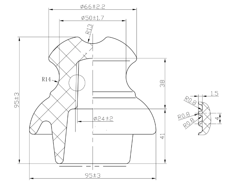 Low Voltage N95 Pin type Porcelain Insulator